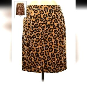 LAUREN BY RALPH LAUREN NWT Leopard Print Button Down Pencil Skirt sz